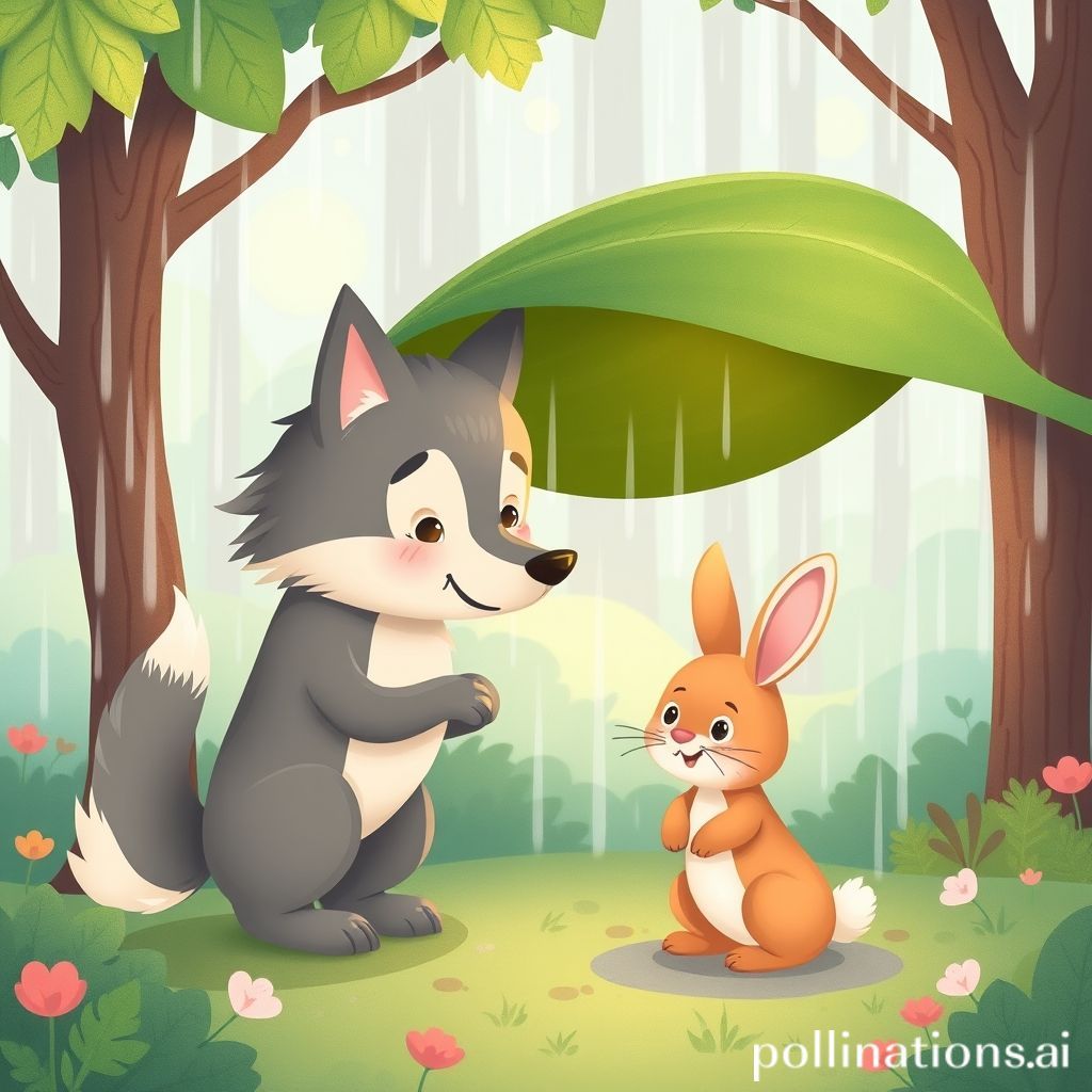 阿灰帮朵朵挡雨